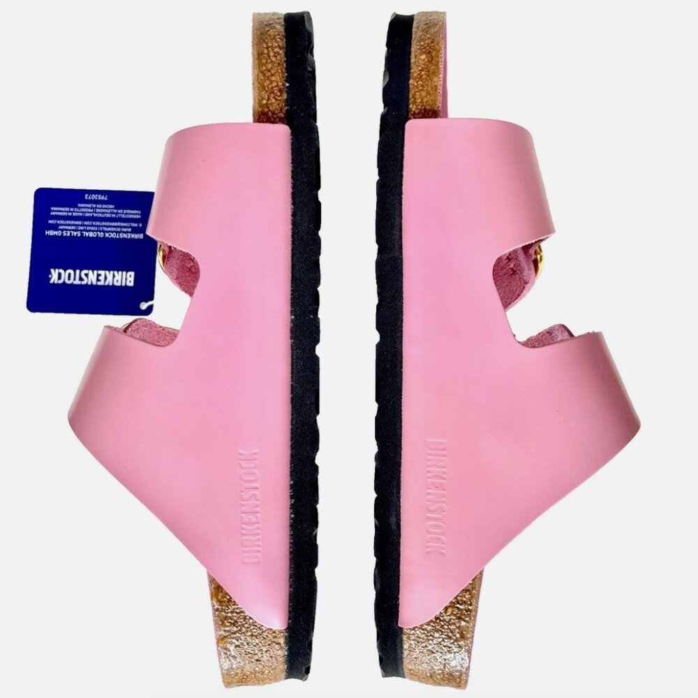 NEW! BIRKENSTOCKS ARIZONA BIG BUCKLE FONDANT PINK LEATHER SANDALS WOMENS 37 6 N - Picture 8 of 13